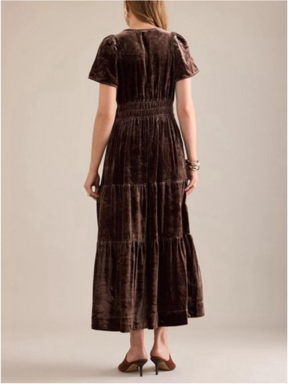 Anthropologie Somerset Velvet Maxi Dress – Chocolate Brown 🤎 Size 1X - Picture 3 of 15